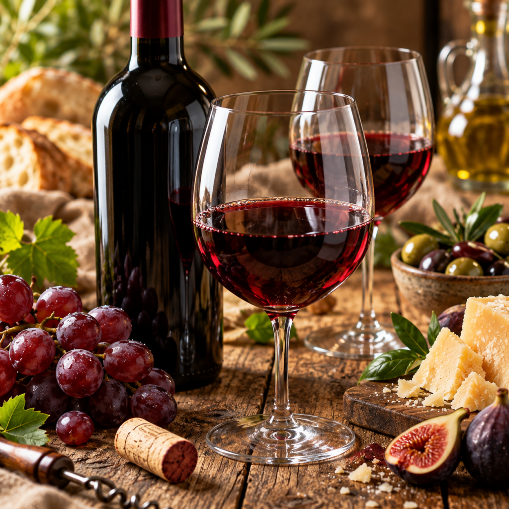 rustikales wein und käsearrangement